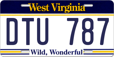 WV license plate DTU787