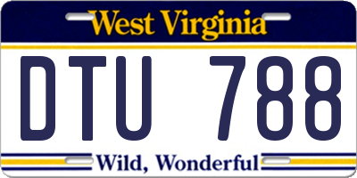 WV license plate DTU788