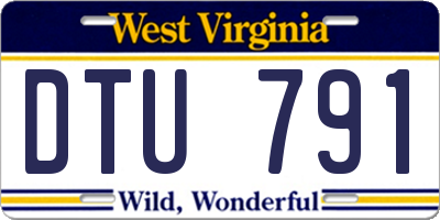 WV license plate DTU791