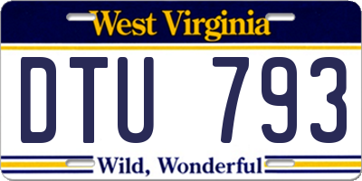 WV license plate DTU793