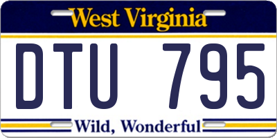 WV license plate DTU795