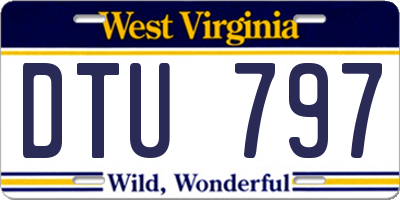 WV license plate DTU797