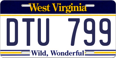 WV license plate DTU799