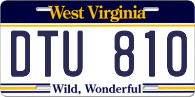 WV license plate DTU810