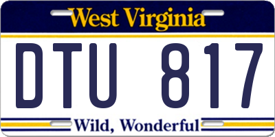 WV license plate DTU817