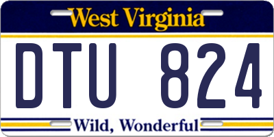 WV license plate DTU824