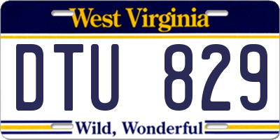 WV license plate DTU829