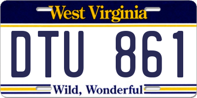 WV license plate DTU861