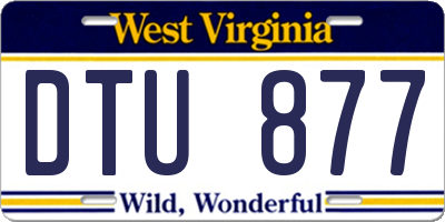 WV license plate DTU877