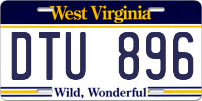WV license plate DTU896