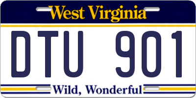 WV license plate DTU901