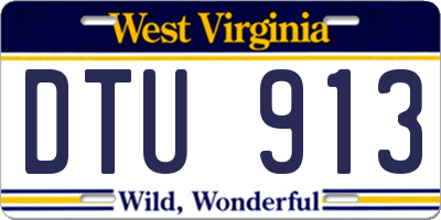WV license plate DTU913