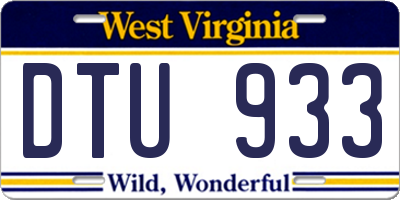 WV license plate DTU933