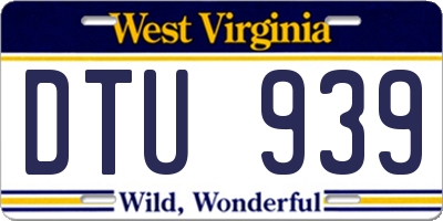 WV license plate DTU939