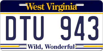 WV license plate DTU943