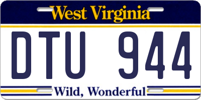 WV license plate DTU944
