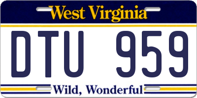 WV license plate DTU959
