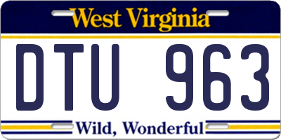 WV license plate DTU963
