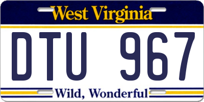 WV license plate DTU967