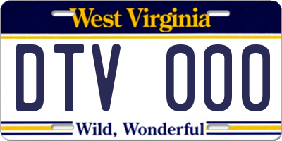 WV license plate DTV000