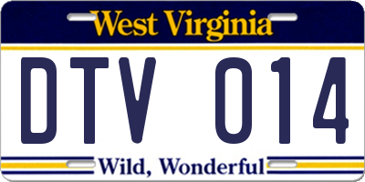 WV license plate DTV014