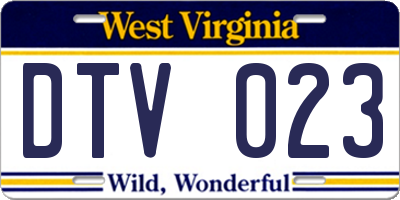 WV license plate DTV023