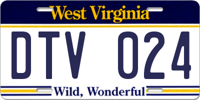 WV license plate DTV024