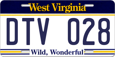 WV license plate DTV028