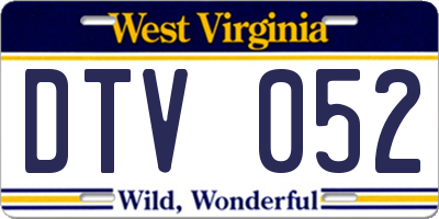 WV license plate DTV052