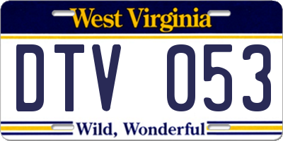 WV license plate DTV053