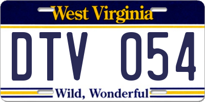 WV license plate DTV054