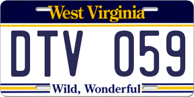 WV license plate DTV059