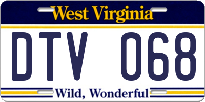 WV license plate DTV068