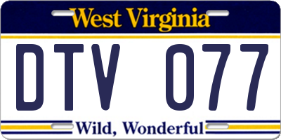 WV license plate DTV077