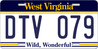 WV license plate DTV079