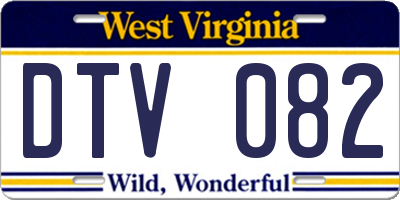 WV license plate DTV082