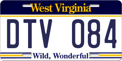 WV license plate DTV084