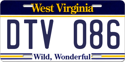 WV license plate DTV086