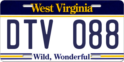 WV license plate DTV088