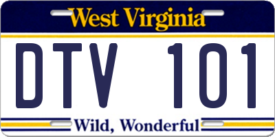 WV license plate DTV101