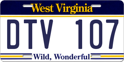 WV license plate DTV107