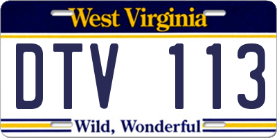 WV license plate DTV113