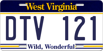 WV license plate DTV121