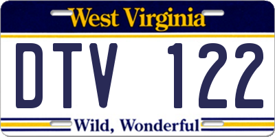 WV license plate DTV122