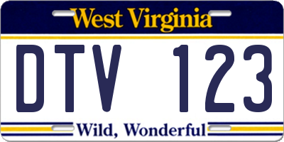 WV license plate DTV123