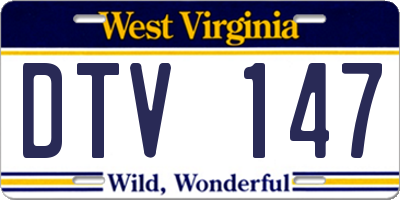 WV license plate DTV147