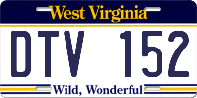 WV license plate DTV152