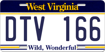WV license plate DTV166
