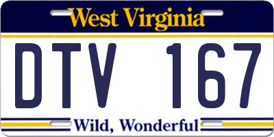 WV license plate DTV167