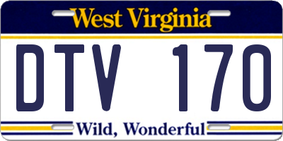 WV license plate DTV170